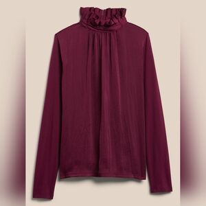 Banana Republic Deep Purple Ruffle Blouse